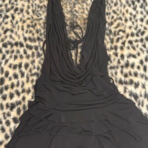 Elegant Black Plunge Romper